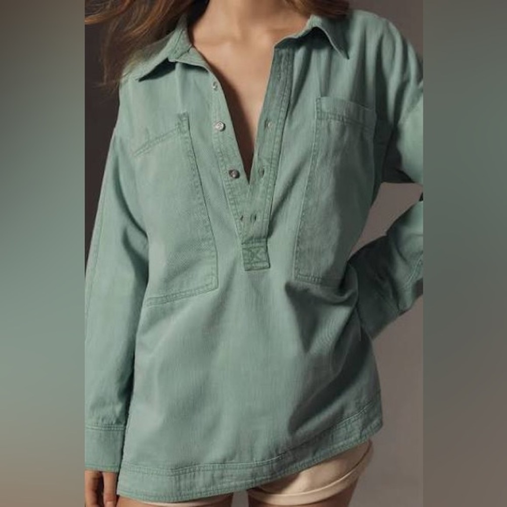 Pilcro Patch Pocket Collared Popover - image 2